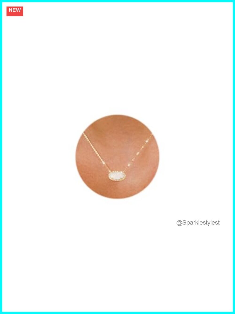 14K Gold Plated Brass Gemstone Pendant Necklace Dainty Cute Thin Chain
